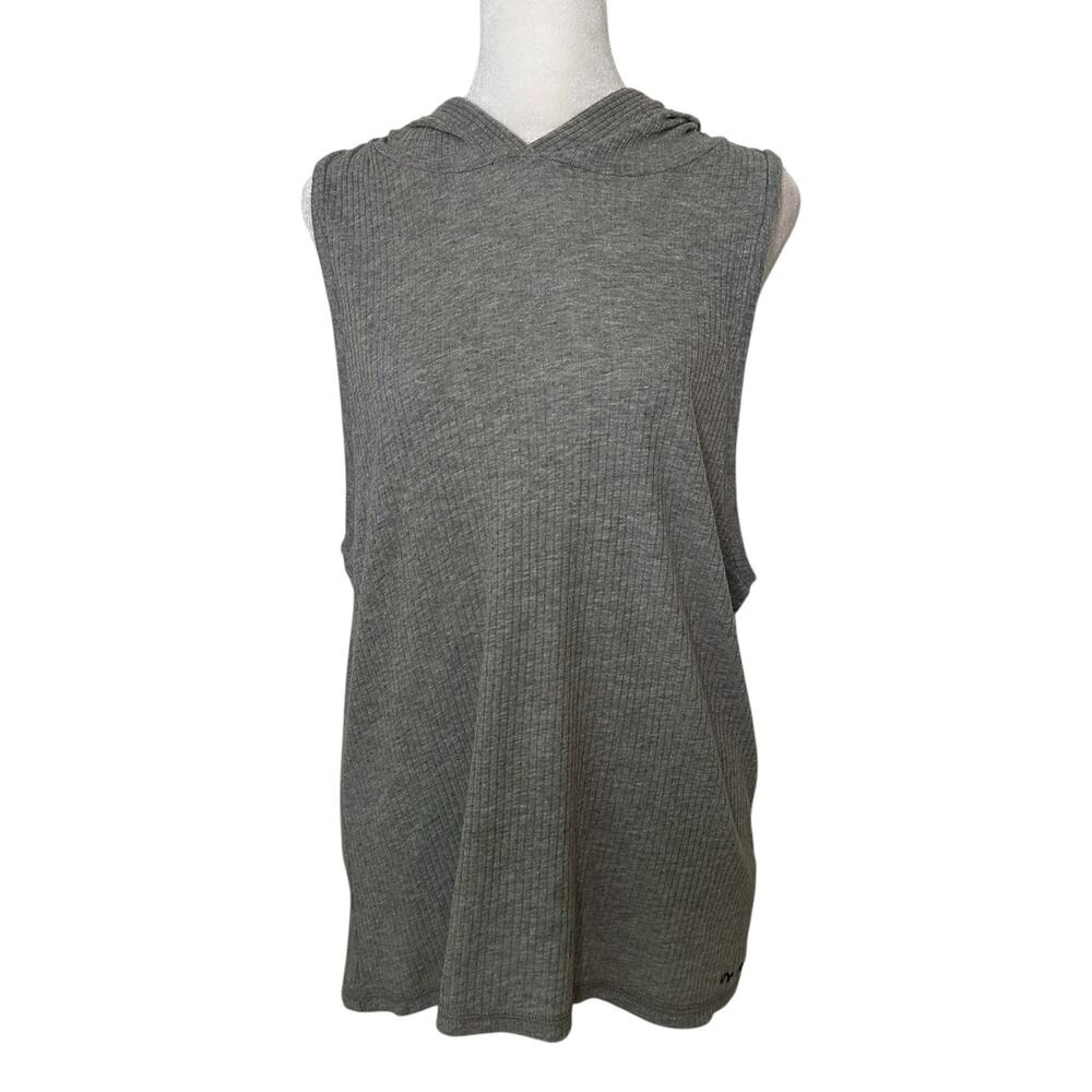 Ivy park gray ribbed hooded tank top size M
